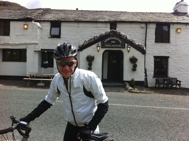 Kirkstone Inn cycling panniers Kikstone Pass Struggle